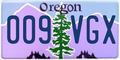 OR license plate 009VGX