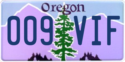 OR license plate 009VIF