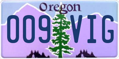 OR license plate 009VIG