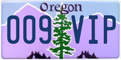 OR license plate 009VIP