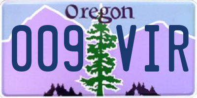 OR license plate 009VIR