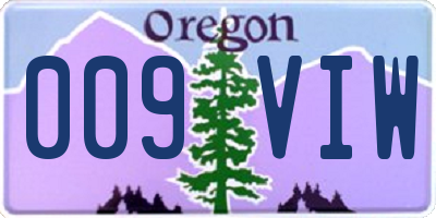 OR license plate 009VIW