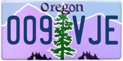 OR license plate 009VJE