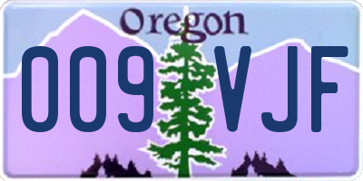 OR license plate 009VJF