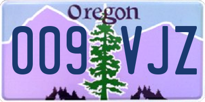 OR license plate 009VJZ