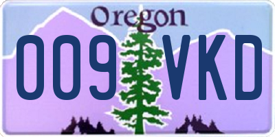 OR license plate 009VKD