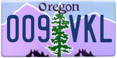 OR license plate 009VKL