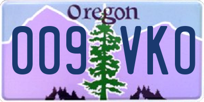 OR license plate 009VKO