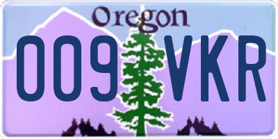 OR license plate 009VKR
