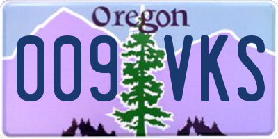OR license plate 009VKS