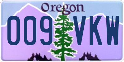 OR license plate 009VKW