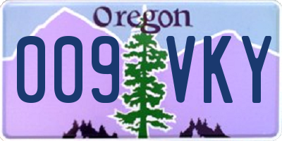 OR license plate 009VKY