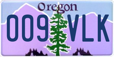 OR license plate 009VLK