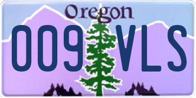 OR license plate 009VLS