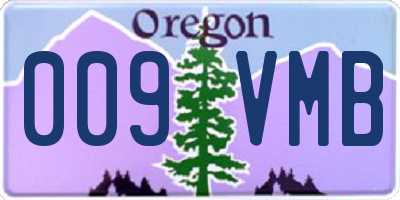OR license plate 009VMB