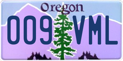 OR license plate 009VML