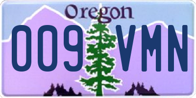 OR license plate 009VMN