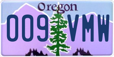 OR license plate 009VMW