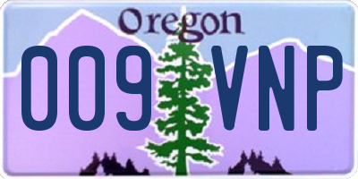 OR license plate 009VNP