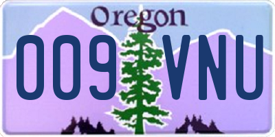 OR license plate 009VNU