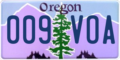 OR license plate 009VOA