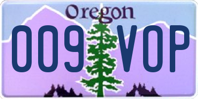 OR license plate 009VOP