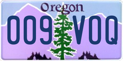 OR license plate 009VOQ