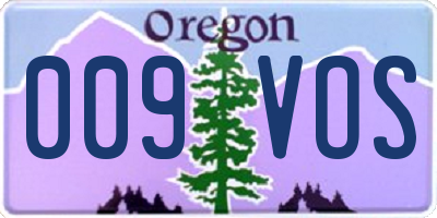 OR license plate 009VOS