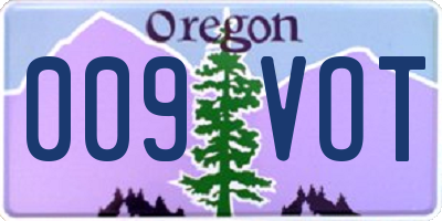 OR license plate 009VOT