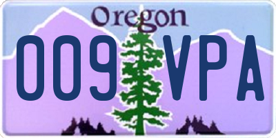 OR license plate 009VPA