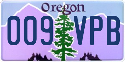 OR license plate 009VPB