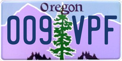 OR license plate 009VPF
