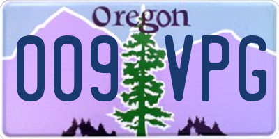 OR license plate 009VPG