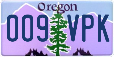 OR license plate 009VPK