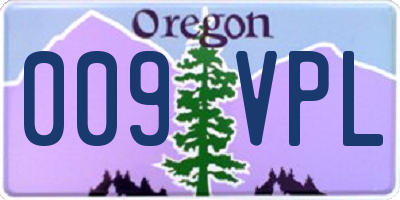 OR license plate 009VPL