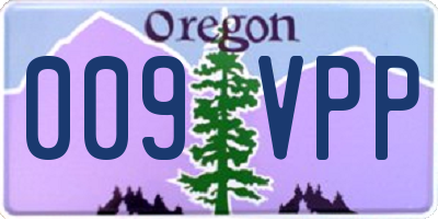 OR license plate 009VPP