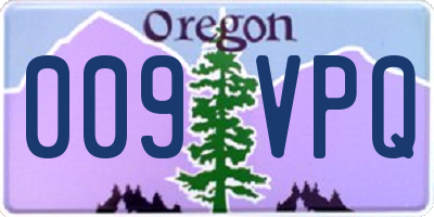 OR license plate 009VPQ