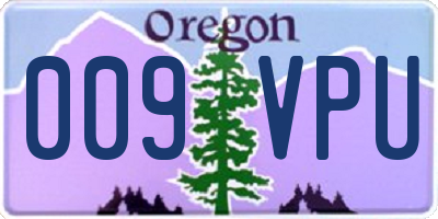 OR license plate 009VPU