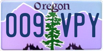 OR license plate 009VPY