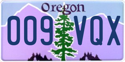 OR license plate 009VQX