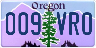 OR license plate 009VRO