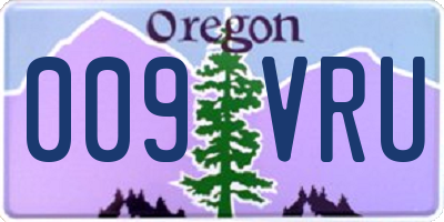 OR license plate 009VRU