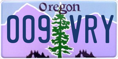 OR license plate 009VRY
