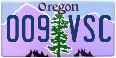 OR license plate 009VSC