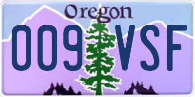 OR license plate 009VSF