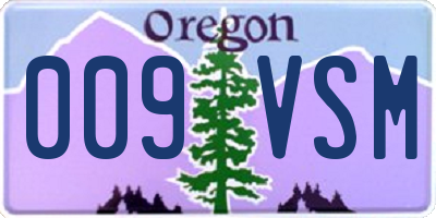 OR license plate 009VSM