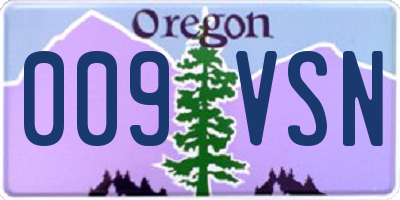 OR license plate 009VSN