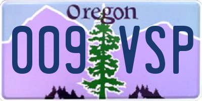 OR license plate 009VSP