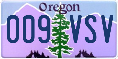 OR license plate 009VSV