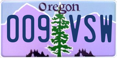 OR license plate 009VSW